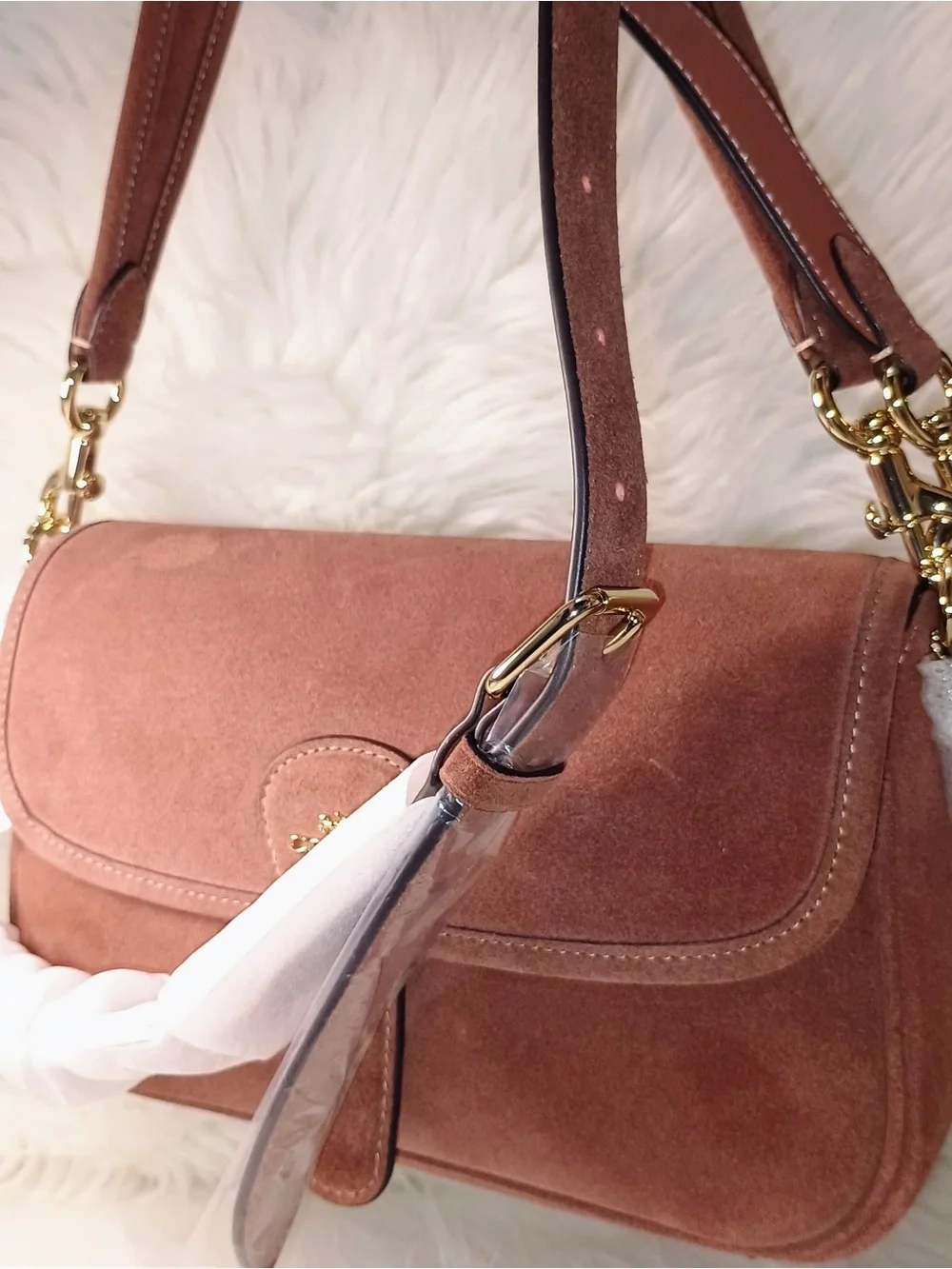 Coach Suede purse Hadley Shoulder Bag New
